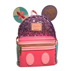Loungefly Mickey Mouse Main Attraction Its A Small World Backpack (NWT)